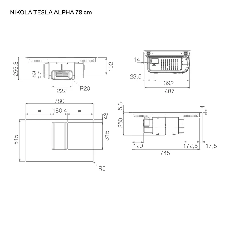 Maßzeichnung NikolaTesla Alpha