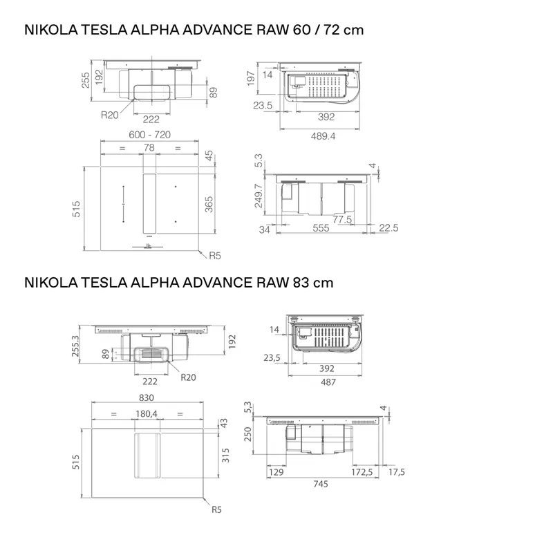 Maßzeichnung NikolaTesla Alpha Advance