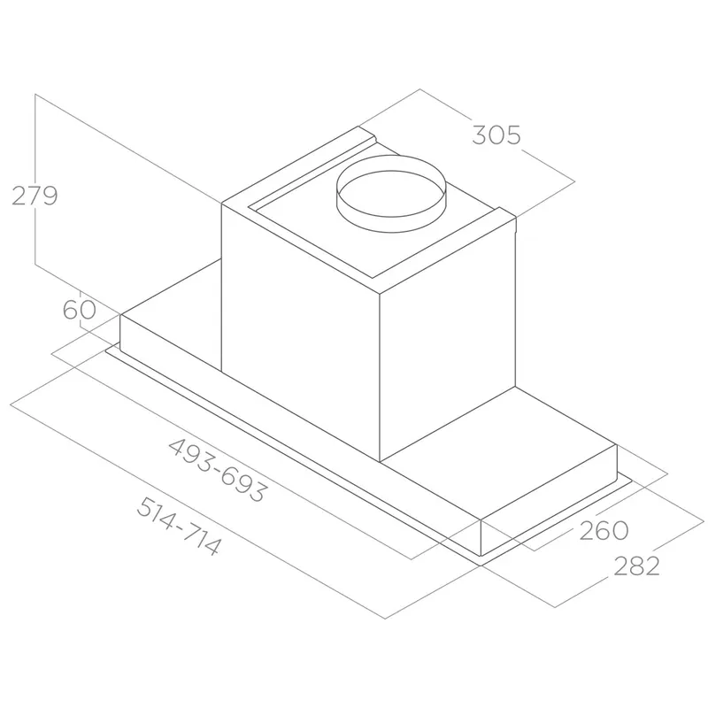 Maßzeichnung Hidden Advance Plus